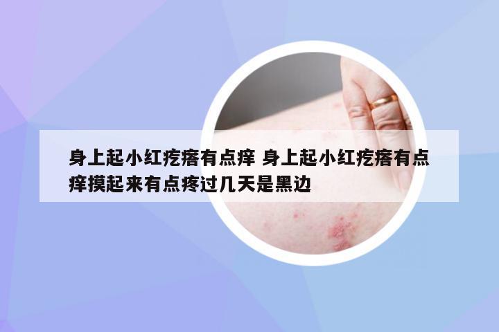 身上起小红疙瘩有点痒 身上起小红疙瘩有点痒摸起来有点疼过几天是黑边